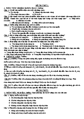 Một số đề thi thử học kì II Vật lí lớp 7